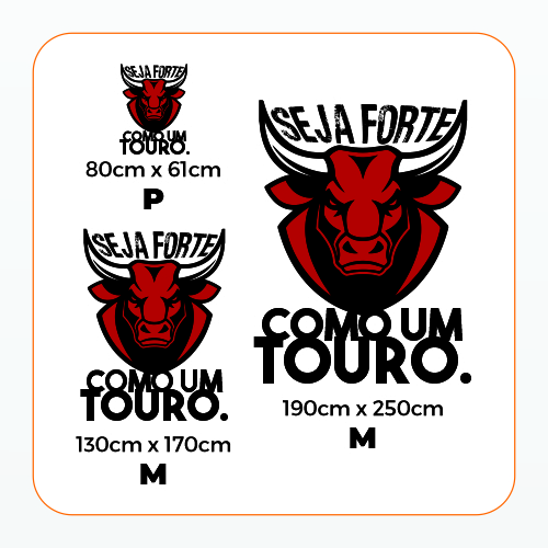 Adesivo de Vitrine - Academia - Touro Vermelho